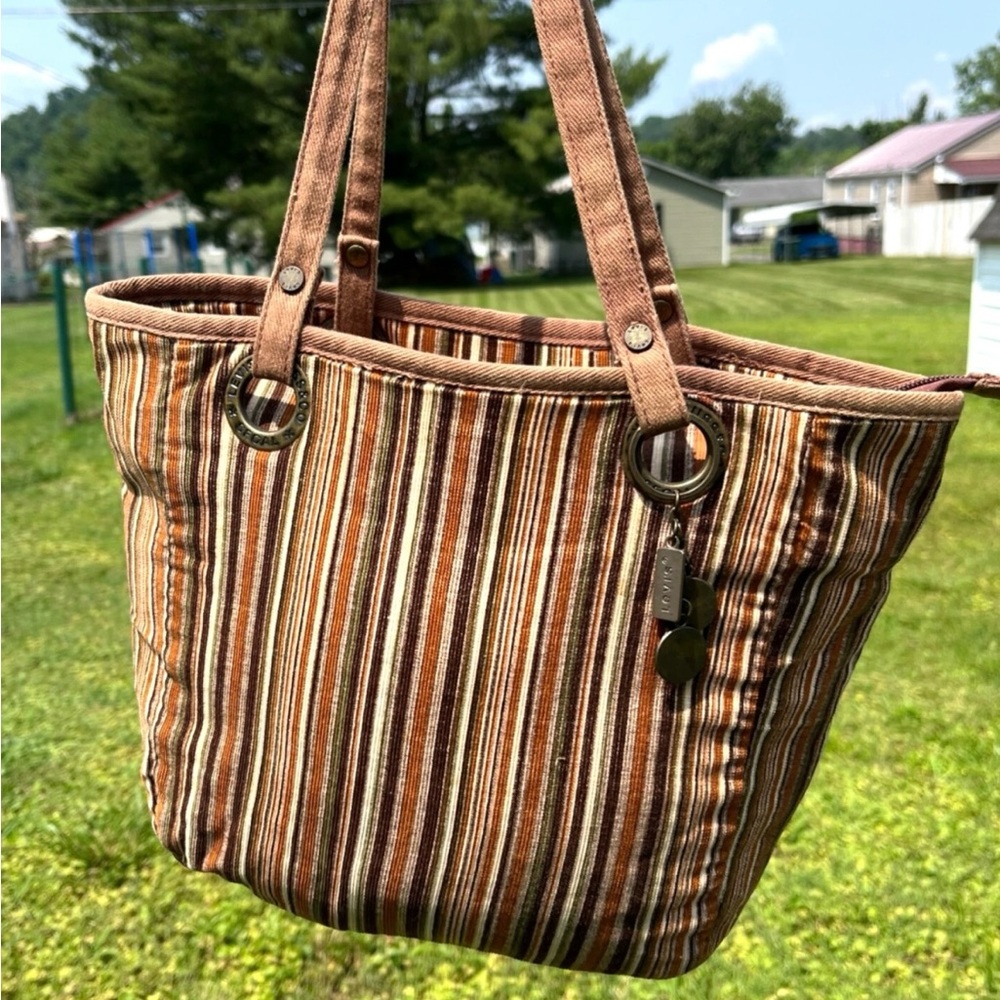 Levi’s Striped Brown and Tan Tote/Shoulder Bag